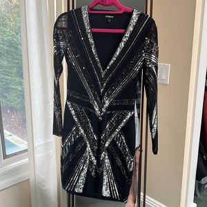 Express body on dress with sequins